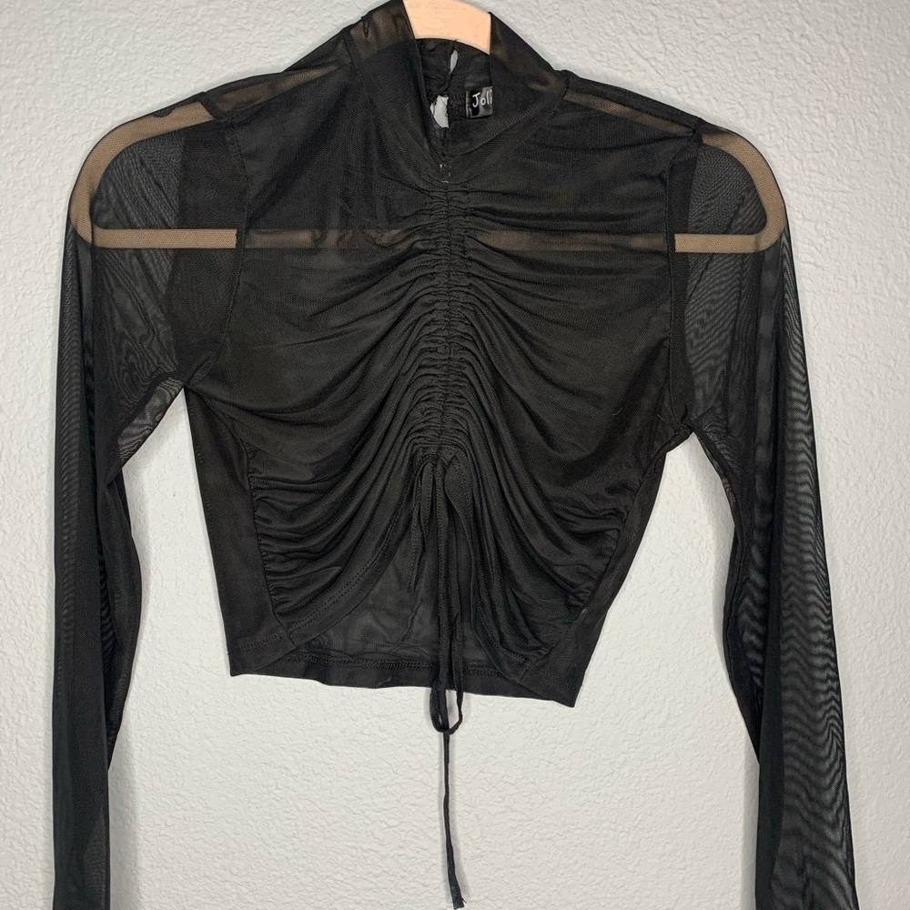 Black mesh top